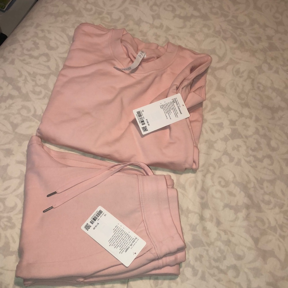 Lululemon NWT Pink Mjst Set - Perfectly Oversized Crew & Scuba HR Jogger - Sz 10